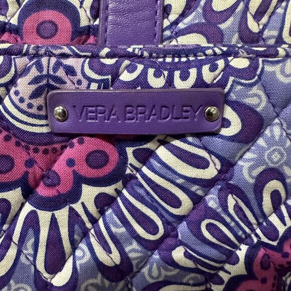 Vera Bradley Slim Saddle Bag - Lilac Tapestry Purple - Picture 6 of 8